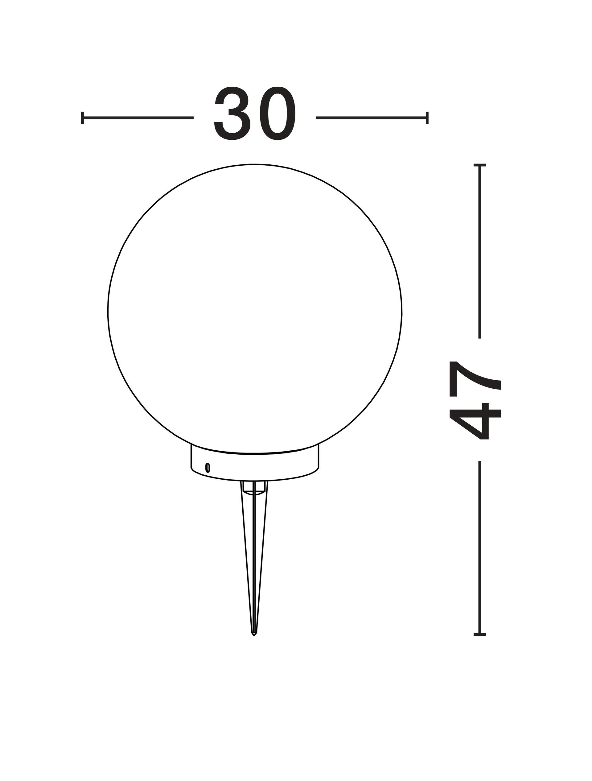 Градинска лампа MOON LED E14 5W Пясъчно бял ⌀30 H30см +19см колче IP65