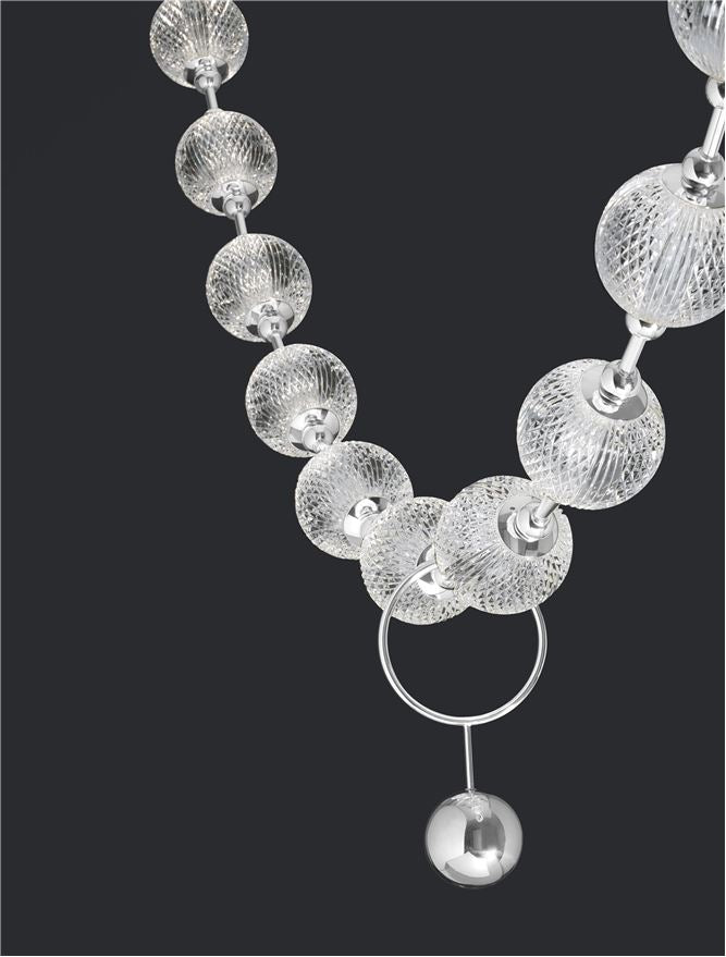 Висящо осветително тяло (пендел) BRILLANTE 49W LED Хром алуминий и акрил L185 H120см Регулируема височина
