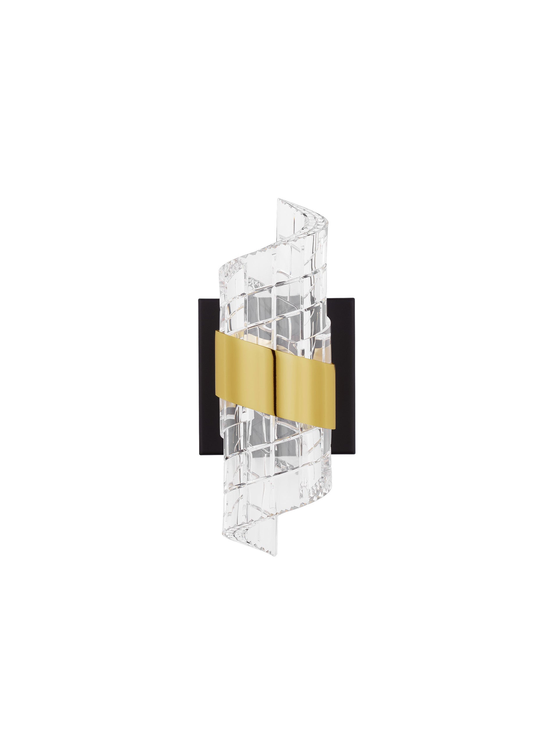 Настолна лампа SENECA 9W Златен метал Прозрачен акрил Пясъчно черен L10 W12.3 H22см