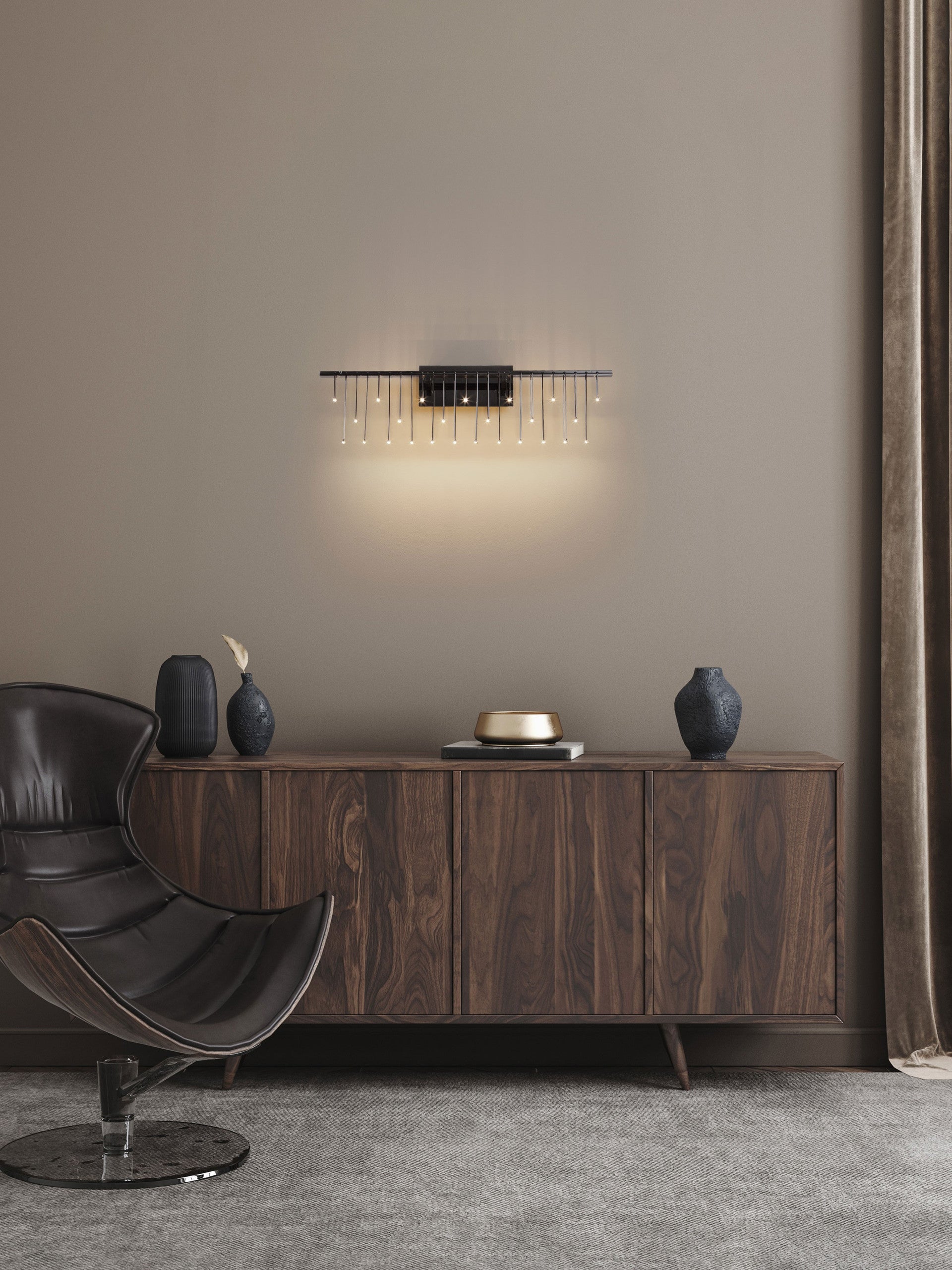 Висяща лампа NEBULA 11W Черна Хром Мед L67 W10 H20см Triac димируема
