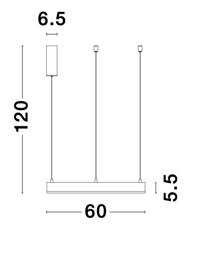 Висящо осветително тяло (пендел) MOTIF LED 40W 230V Триак димируем Златист месинг алуминий и акрил Регулируема височина ⌀60 H200см