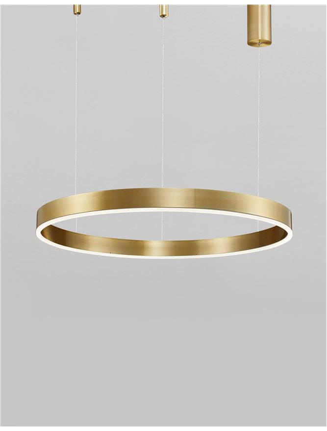 Висящо осветително тяло (пендел) MOTIF 50W LED 3000K Триак димируем Златист месинг алуминий акрил