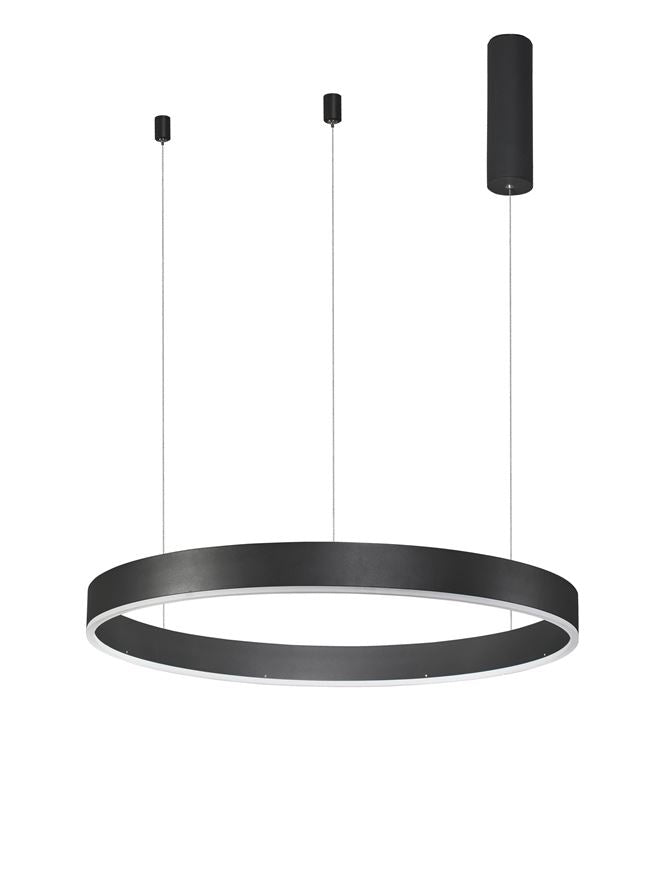 Висящо осветително тяло (пендел) MOTIF LED 40W 230V Триак димируем Пясъчно черен алуминий и акрил Регулируема височина ⌀60 H200см