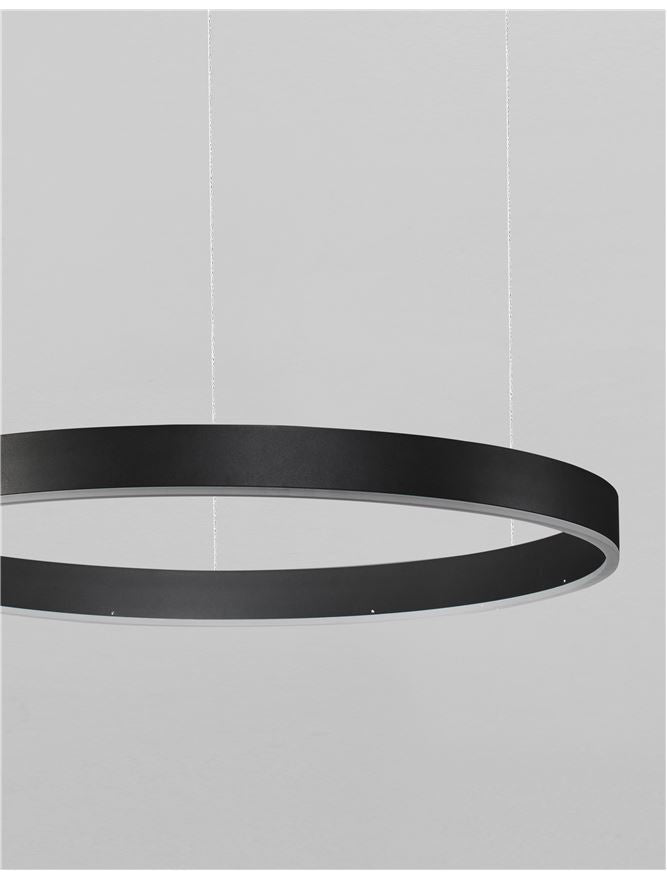 Висящо осветително тяло (пендел) MOTIF LED 40W 230V Триак димируем Пясъчно черен алуминий и акрил Регулируема височина ⌀60 H200см