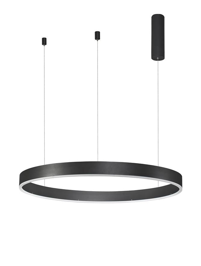 Висящо осветително тяло (пендел) MOTIF LED 50W 230V Триак димируем Пясъчно черен алуминий и акрил ⌀80 H200см