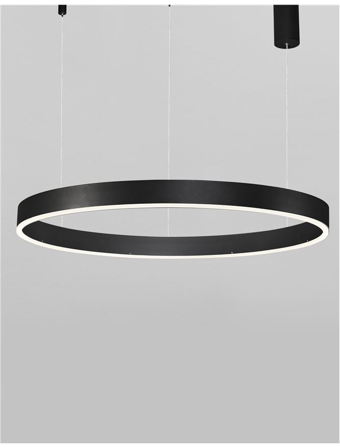 Висящо осветително тяло (пендел) MOTIF LED 50W 230V Триак димируем Пясъчно черен алуминий и акрил ⌀80 H200см
