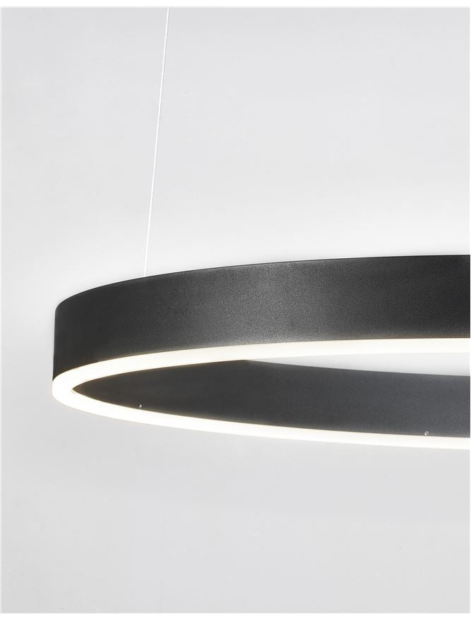 Висящо осветително тяло (пендел) MOTIF LED 50W 230V Триак димируем Пясъчно черен алуминий и акрил ⌀80 H200см