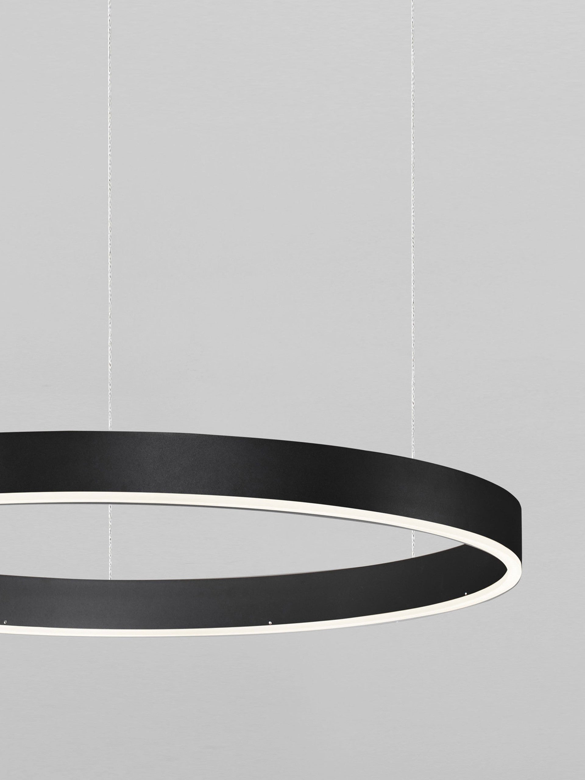 Висящо осветително тяло (пендел) MOTIF LED 60W 230V Триак димируем Пясъчно черен алуминий и акрил Регулируема височина ⌀100 H200см