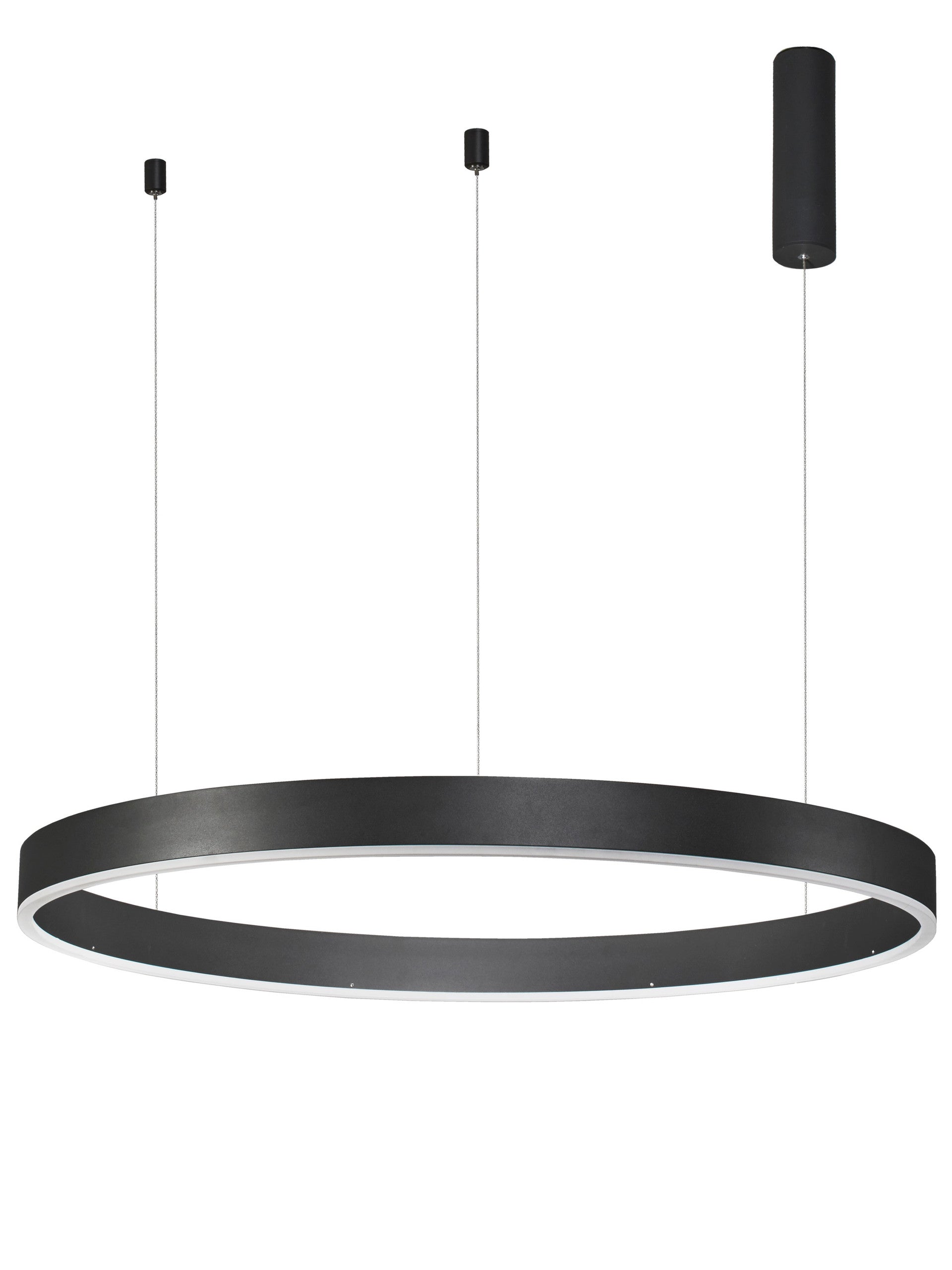 Висящо осветително тяло (пендел) MOTIF LED 60W 230V Триак димируем Пясъчно черен алуминий и акрил Регулируема височина ⌀100 H200см