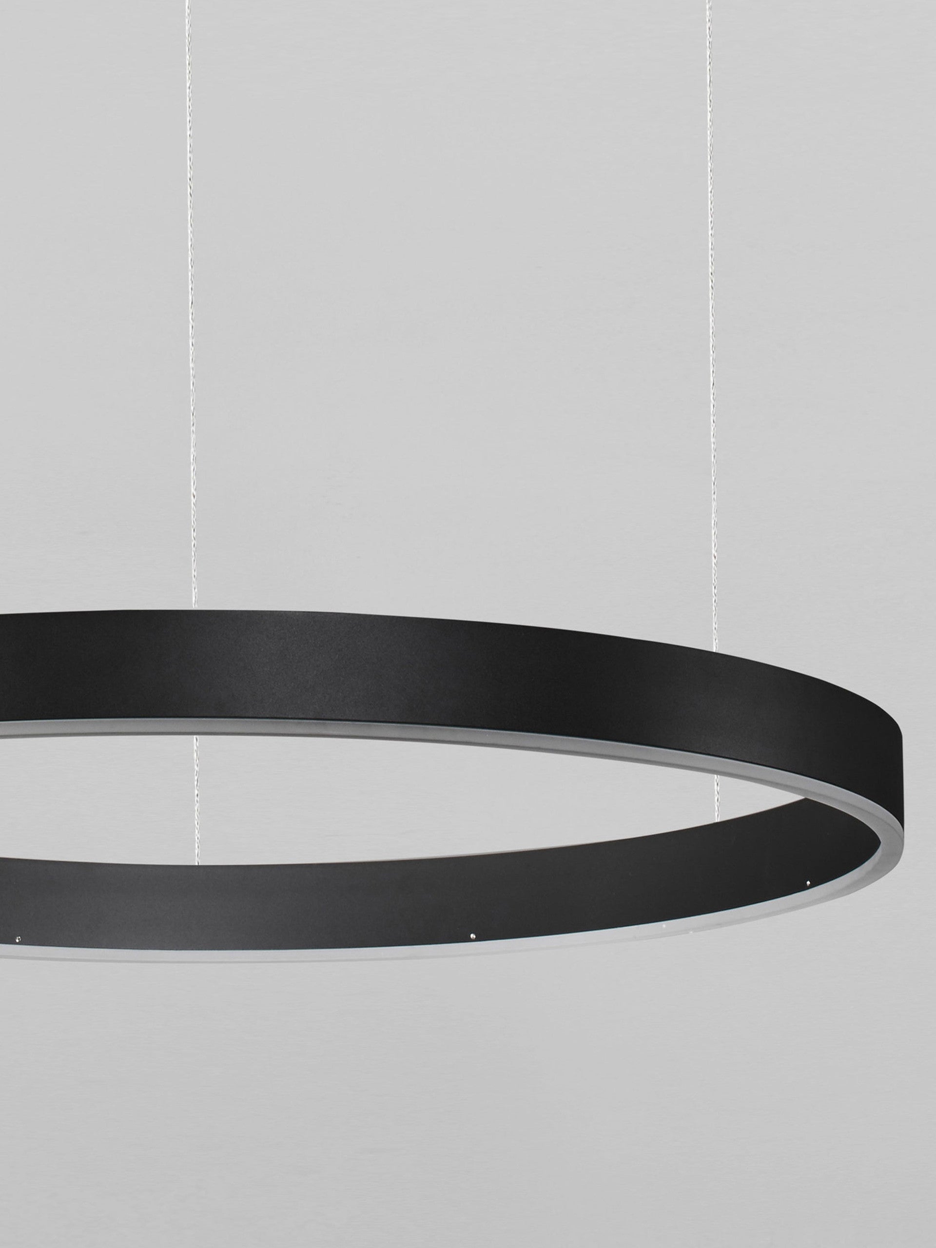 Висящо осветително тяло (пендел) MOTIF LED 60W 230V Триак димируем Пясъчно черен алуминий и акрил Регулируема височина ⌀100 H200см