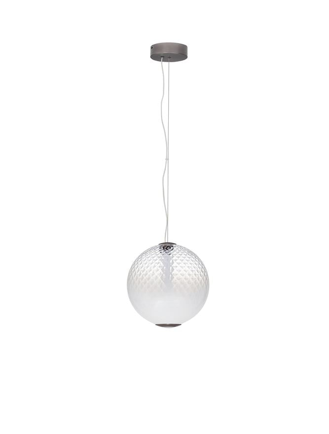 Висящо осветително тяло (пендел) AORA 20W LED Димируем, сив метал, опалово стъкло