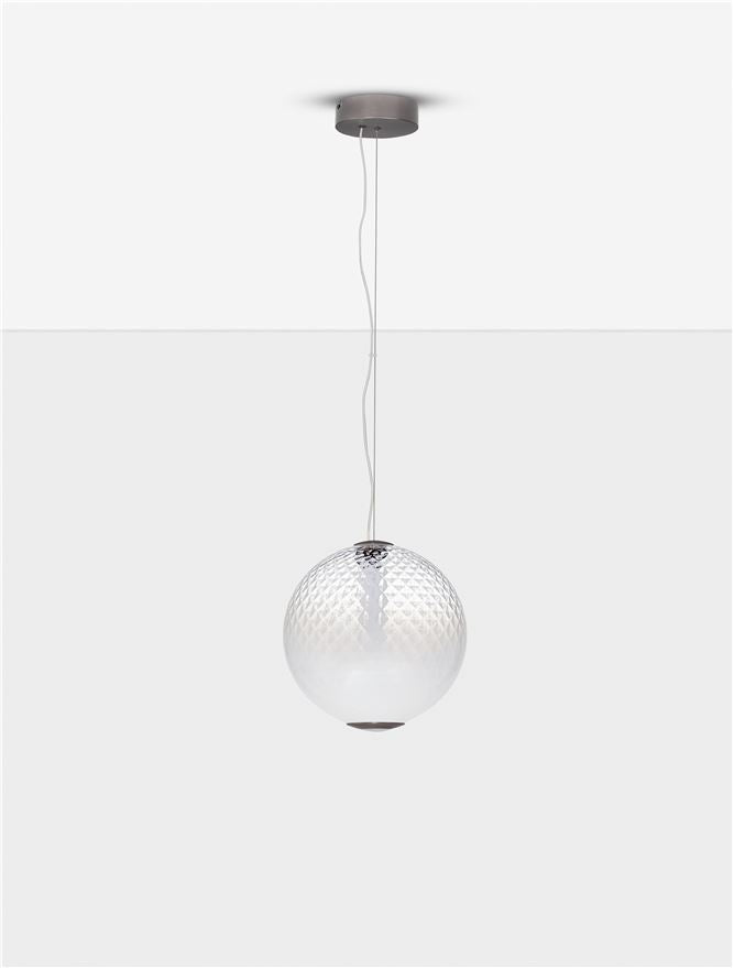 Висящо осветително тяло (пендел) AORA 20W LED Димируем, сив метал, опалово стъкло