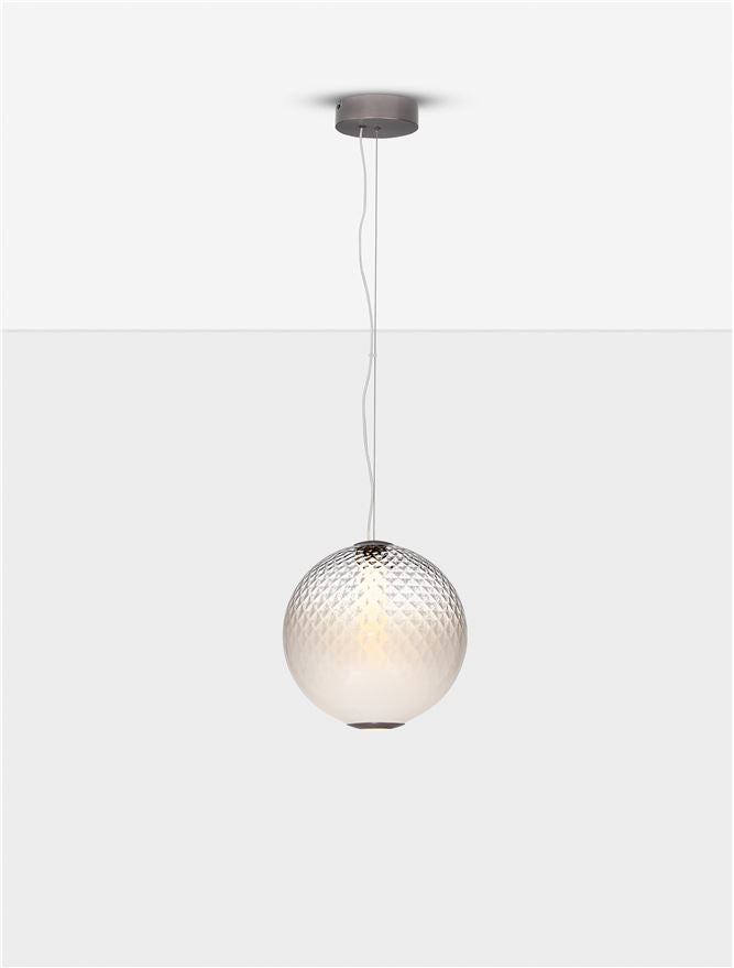 Висящо осветително тяло (пендел) AORA 20W LED Димируем, сив метал, опалово стъкло
