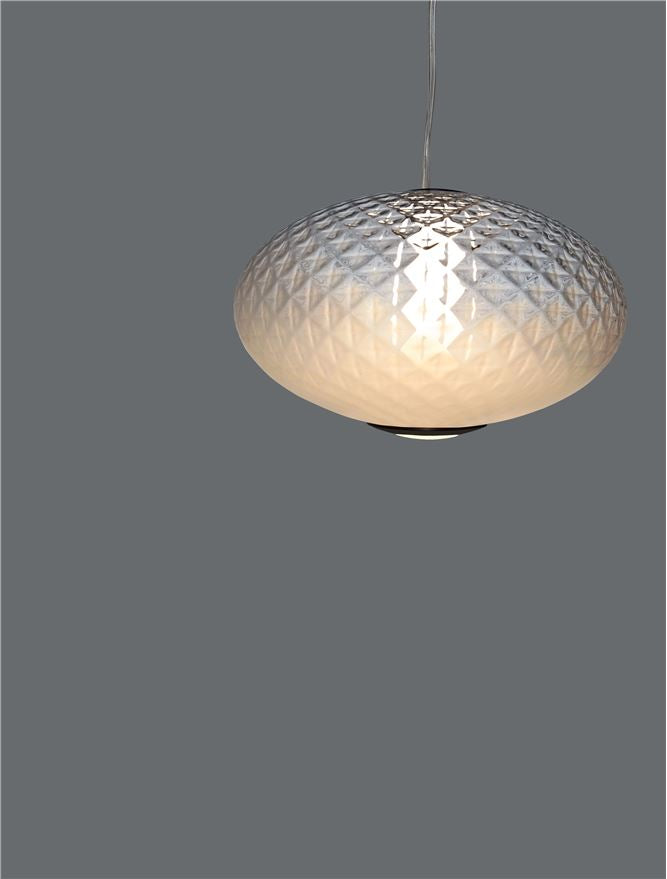 Висящо осветително тяло (пендел) AORA 12W LED Димируем, сив метал, опалово стъкло
