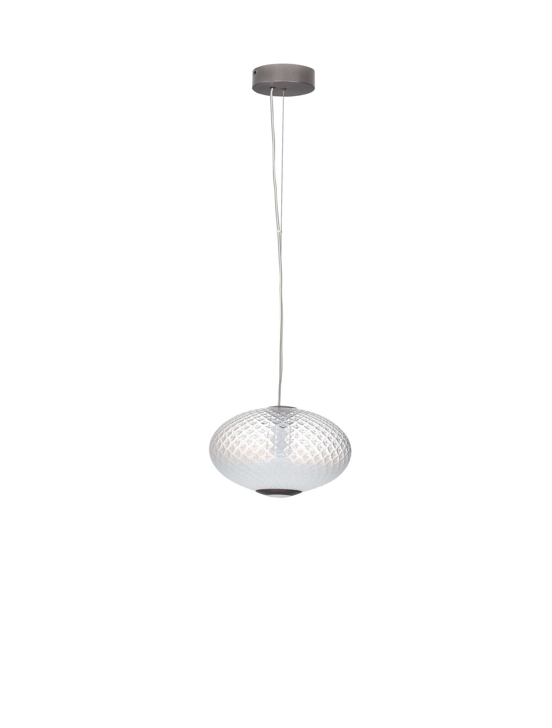 Висящо осветително тяло (пендел) AORA 12W LED Димируем, сив метал, опалово стъкло