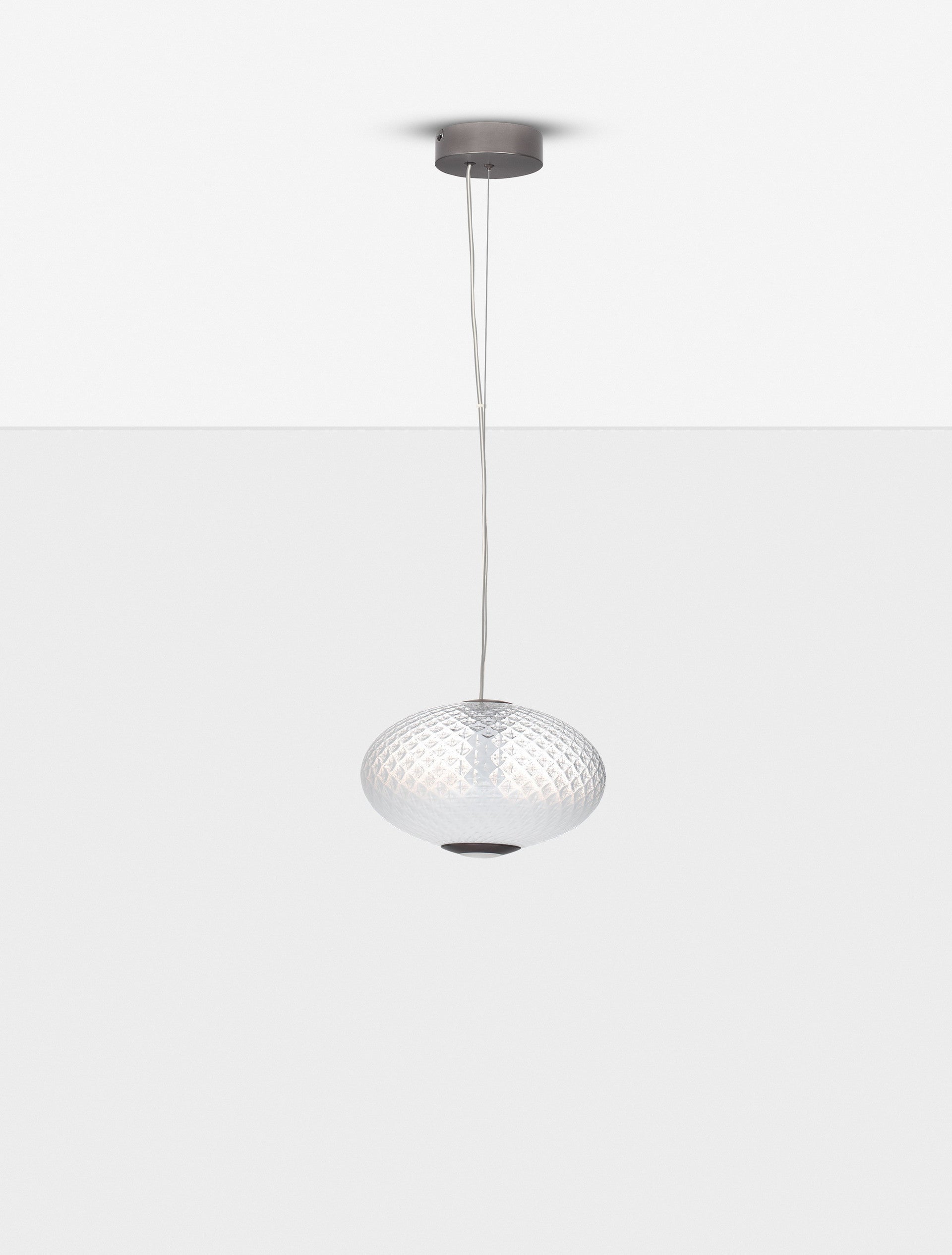 Висящо осветително тяло (пендел) AORA 12W LED Димируем, сив метал, опалово стъкло