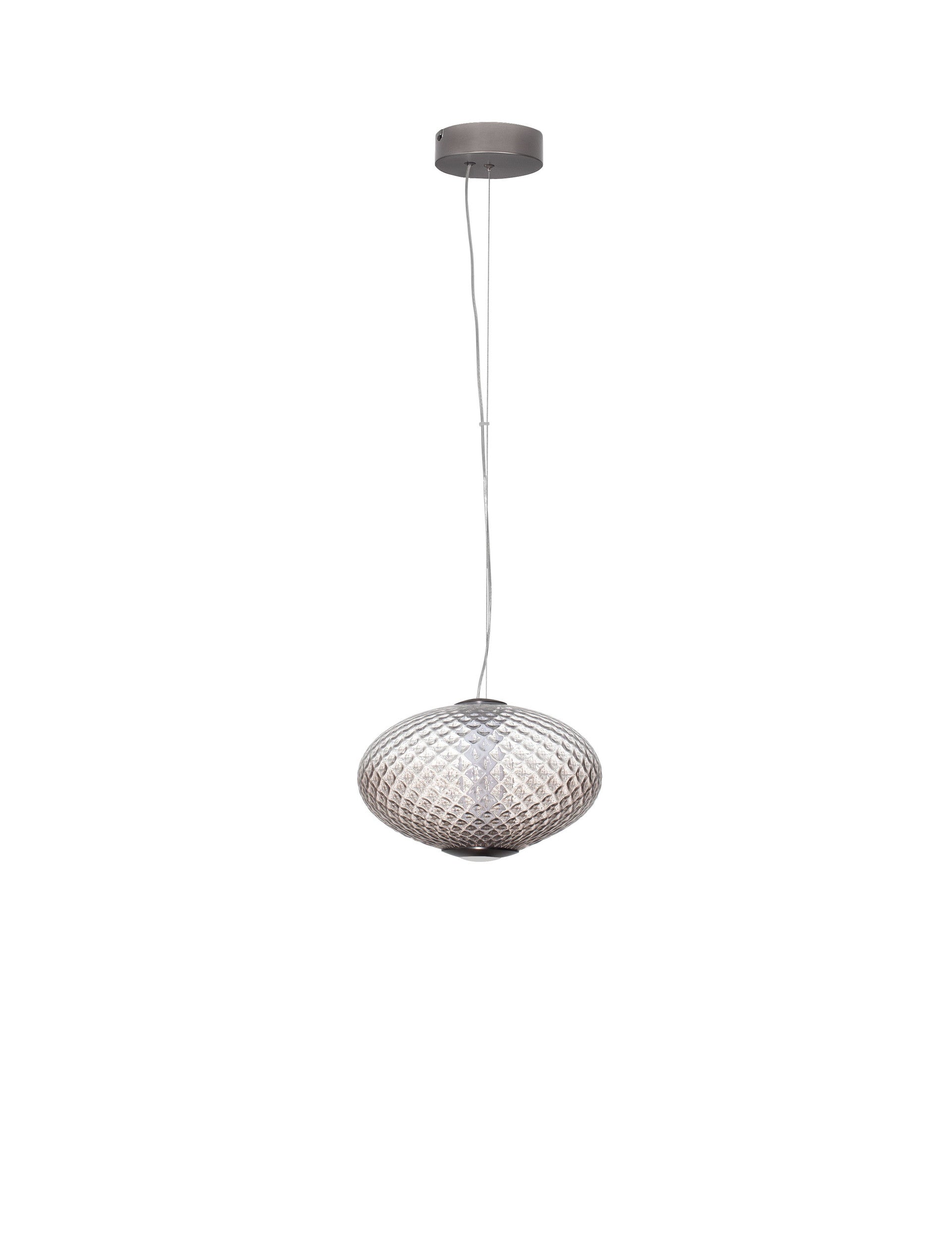 Висящо осветително тяло (пендел) AORA 12W LED Димируем, сив метал, тъмно кафяво стъкло