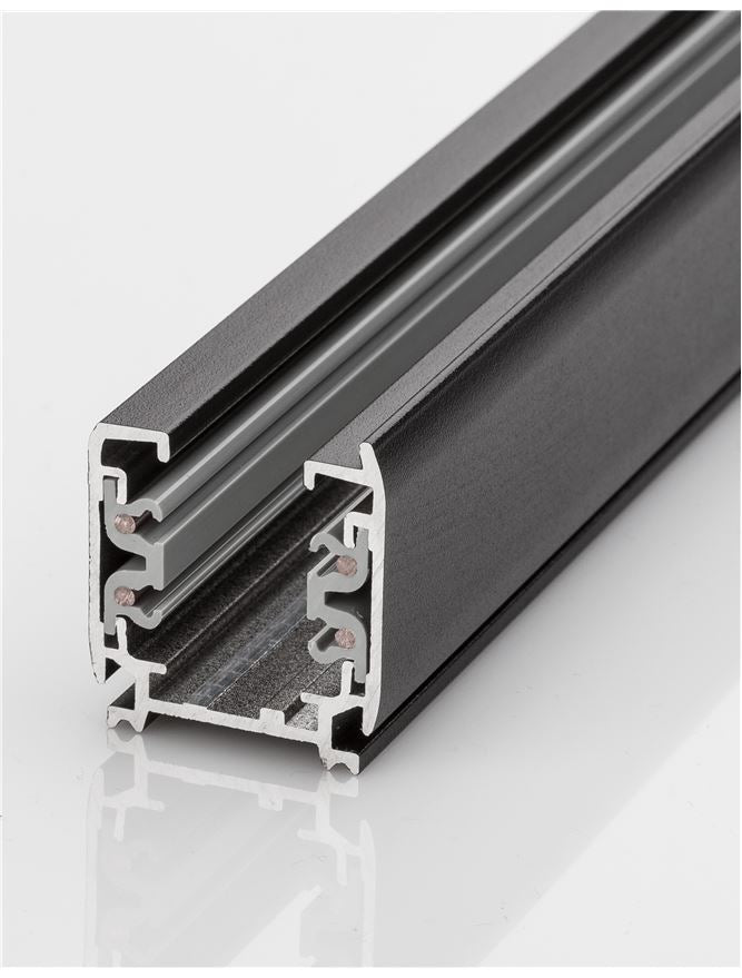 Техническо осветление 4 WIRES TRACK RAILS шинна шина 4-жилна 3-фазна черна алуминий 2м