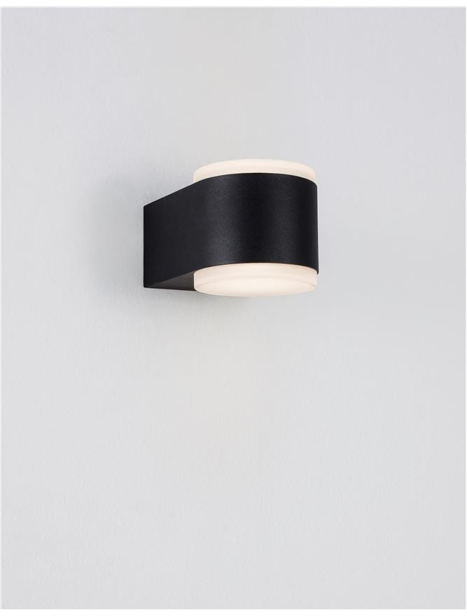 Външен аплик NUS 2x4W LED Пясъчно черен леят алуминий и акрил IP54 3000K