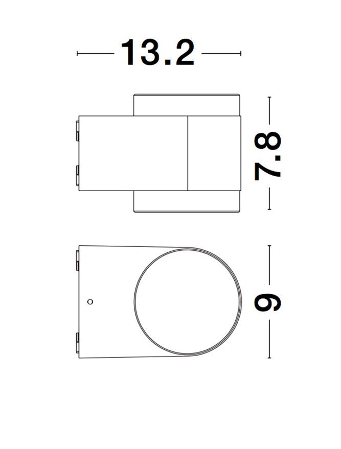 Външен аплик NUS 2x4W LED Пясъчно черен леят алуминий и акрил IP54 3000K