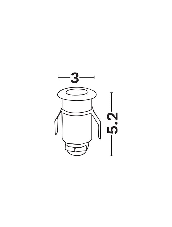 LED спот GELI 0.3W 24V IP68 Сребрист ⌀3 H5.2см 3000K