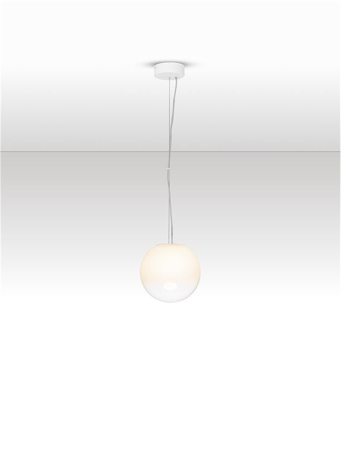 Висящо осветително тяло (пендел) BOLITA 7W LED Димируем, пясъчно бял метал, опалово стъкло