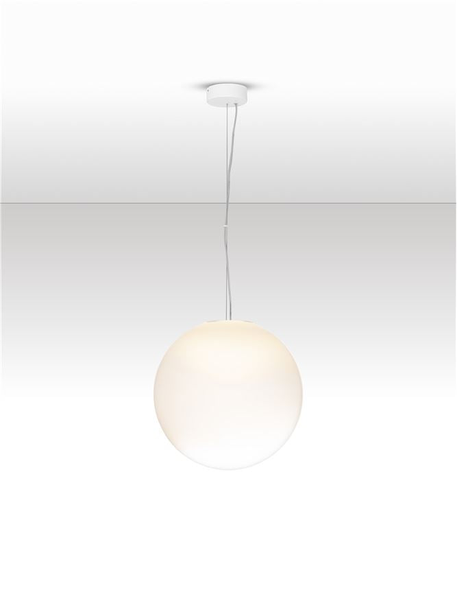 Висящо осветително тяло (пендел) BOLITA 11W LED Димируем, пясъчно бял метал, опалово стъкло