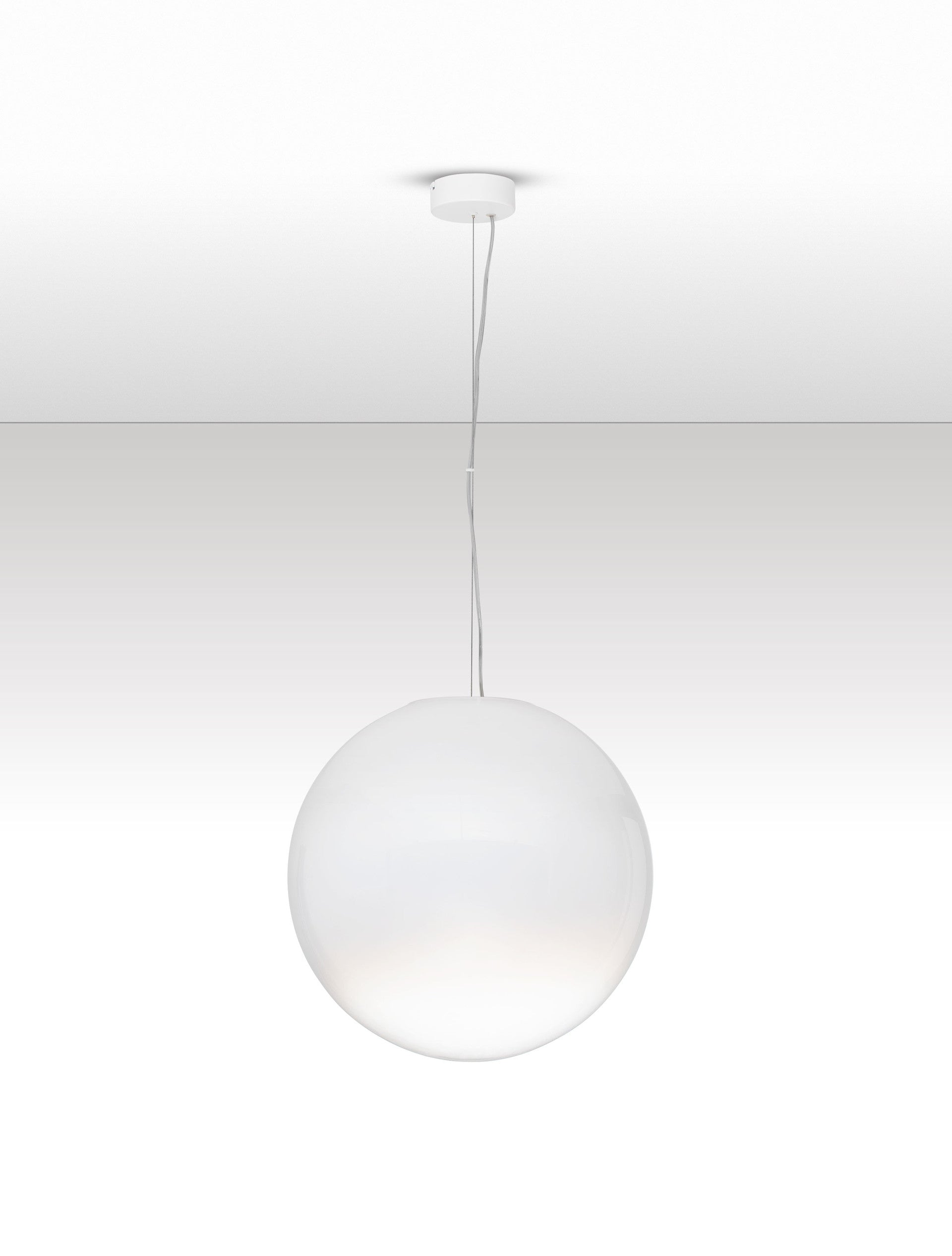 Висящо осветително тяло (пендел) BOLITA 15W LED Димируем, пясъчно бял метал, опалово стъкло