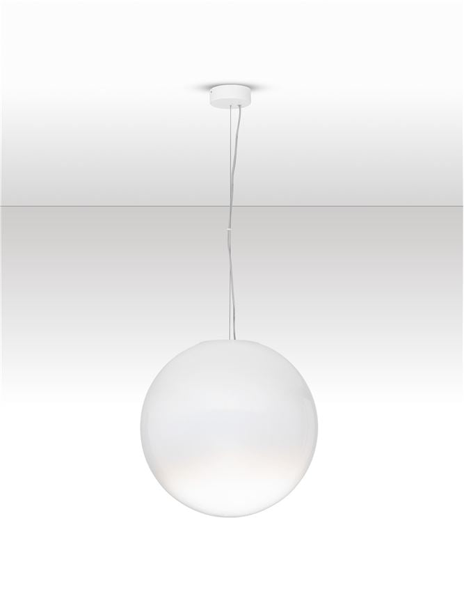 Висящо осветително тяло (пендел) BOLITA 15W LED Димируем, пясъчно бял метал, опалово стъкло