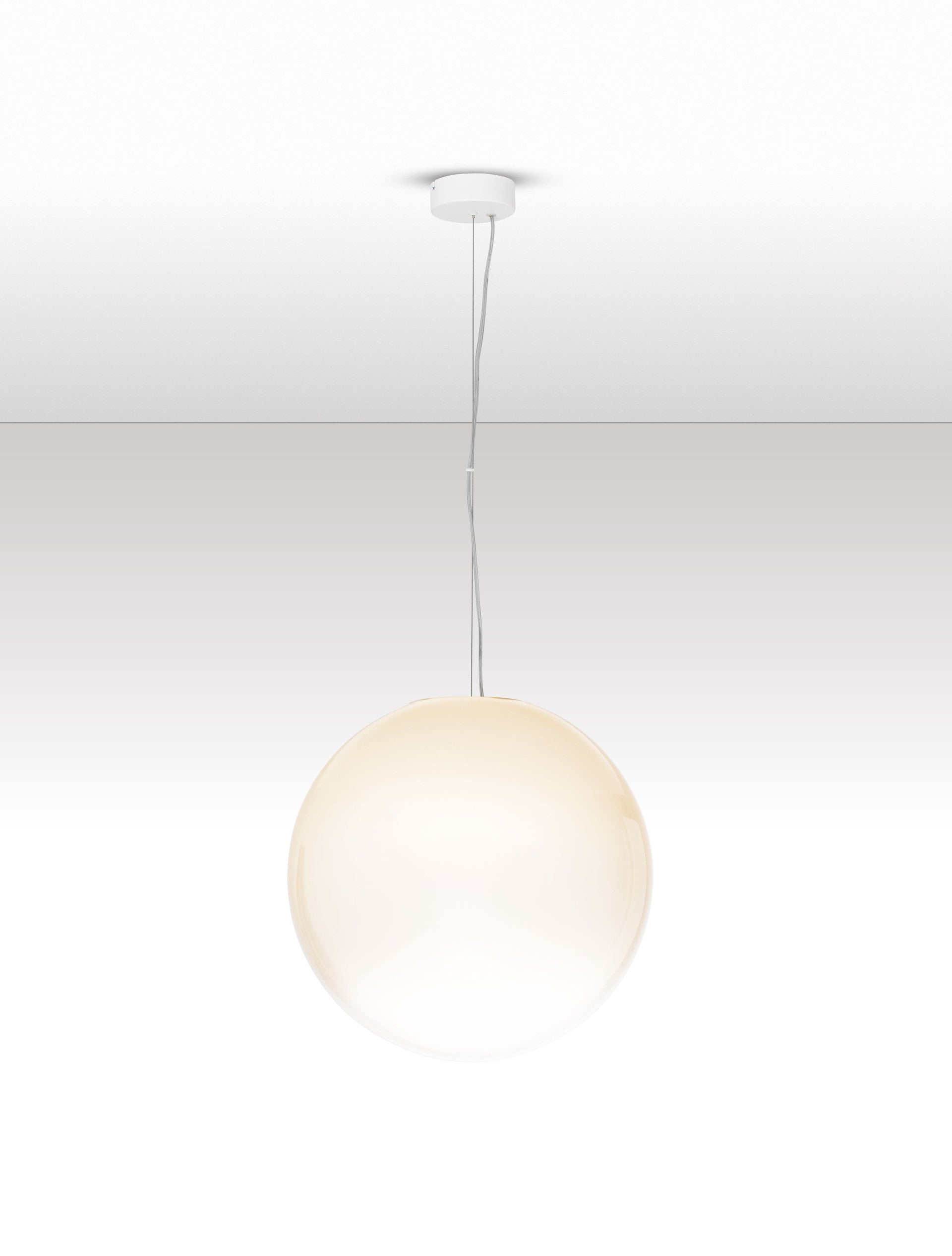 Висящо осветително тяло (пендел) BOLITA 15W LED Димируем, пясъчно бял метал, опалово стъкло