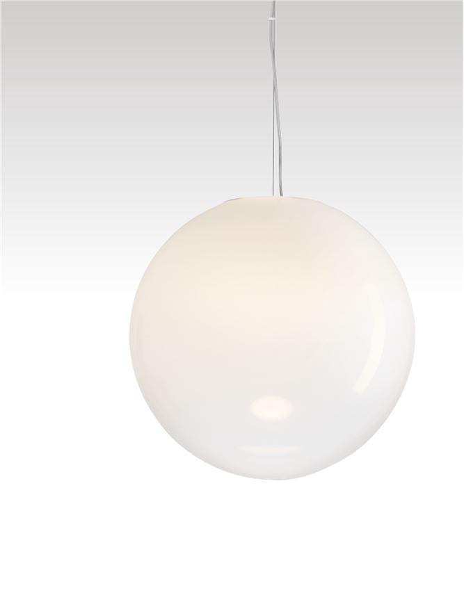 Висящо осветително тяло (пендел) BOLITA 15W LED Димируем, пясъчно бял метал, опалово стъкло