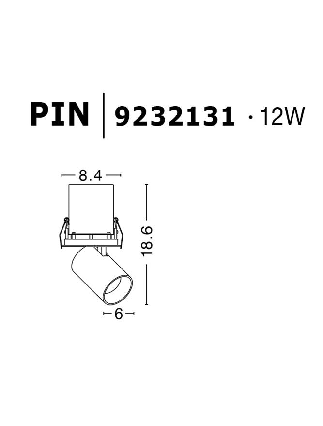 Аксесоар PIN 12W Матово черен алуминий