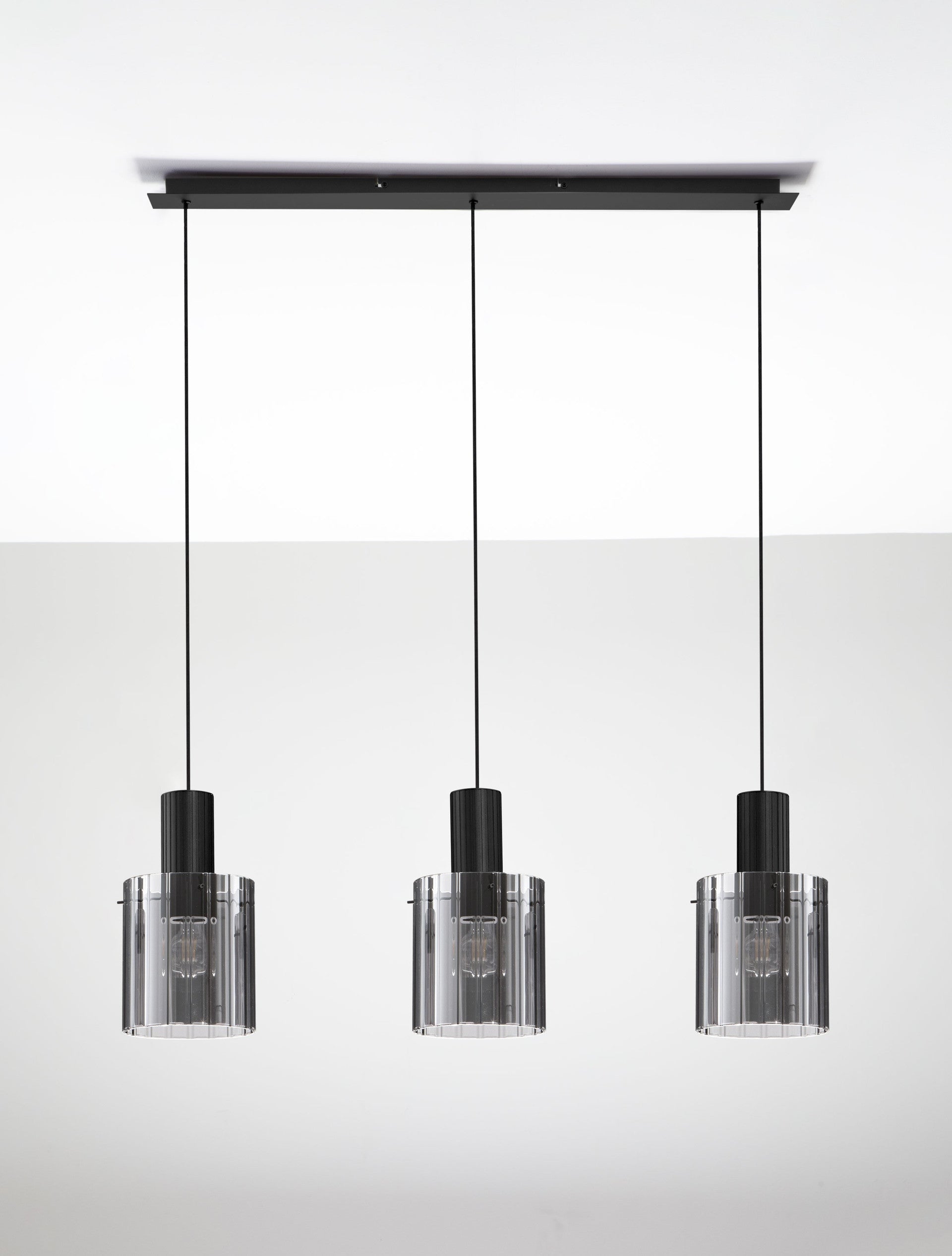 Окачен пендел MIRBI 36W LED, пясъчно черен, стомана, опушено стъкло, Д96 Ш18 В120см