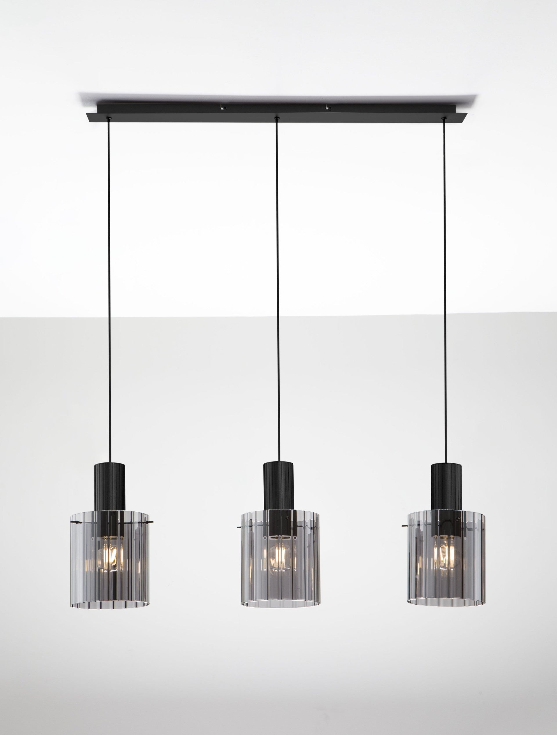Окачен пендел MIRBI 36W LED, пясъчно черен, стомана, опушено стъкло, Д96 Ш18 В120см