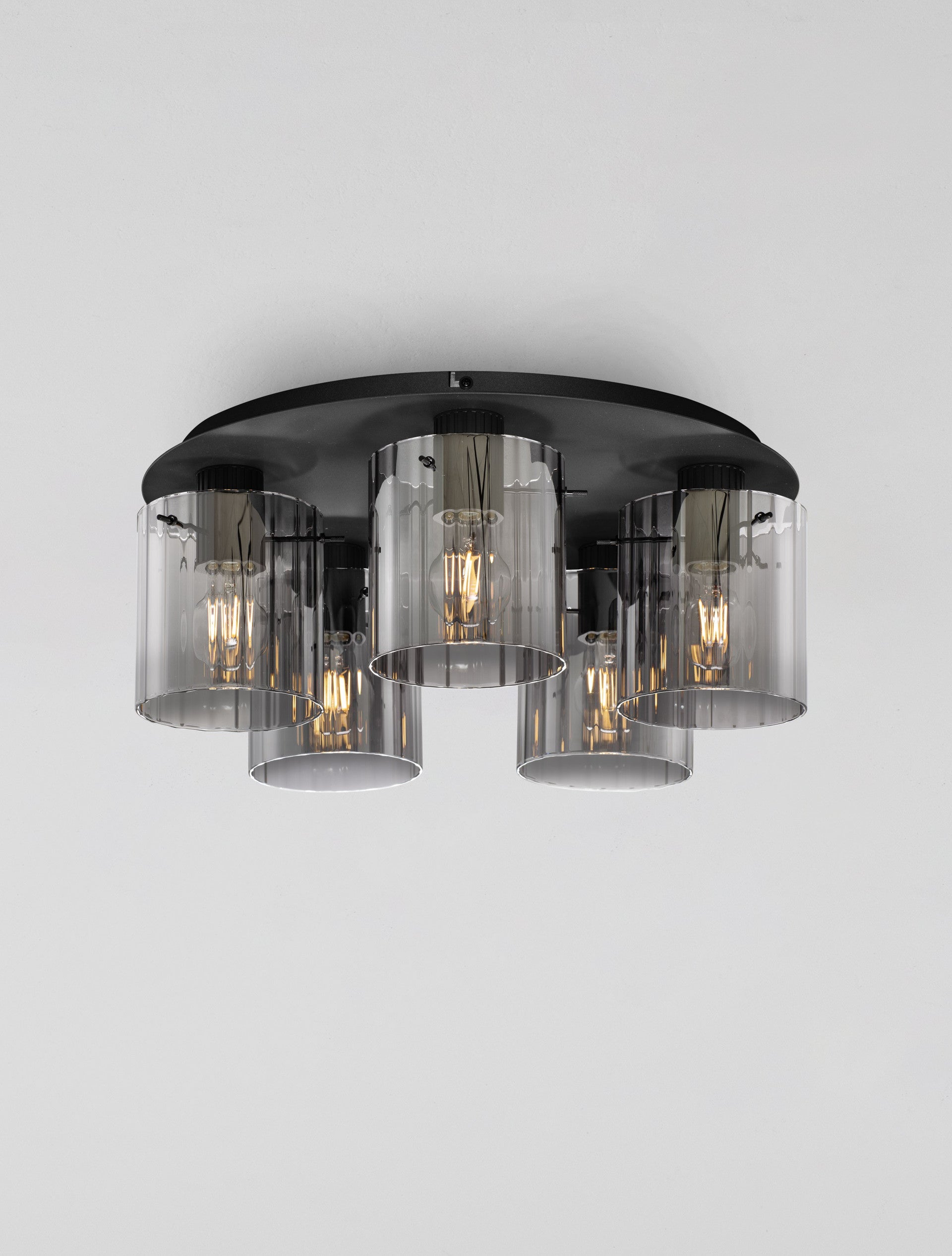 Висяща лампа MIRBI 60W LED пясъчно черен стомана опушено стъкло ⌀50 H20см