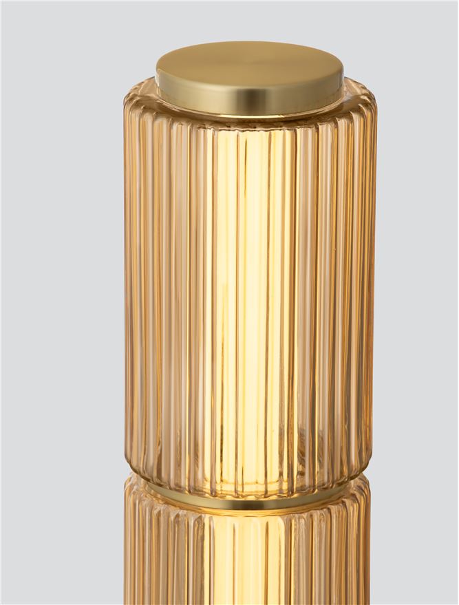 Висящо осветително тяло (пендел) VESPER 33W LED Димируем, кехлибарено стъкло, златист метал
