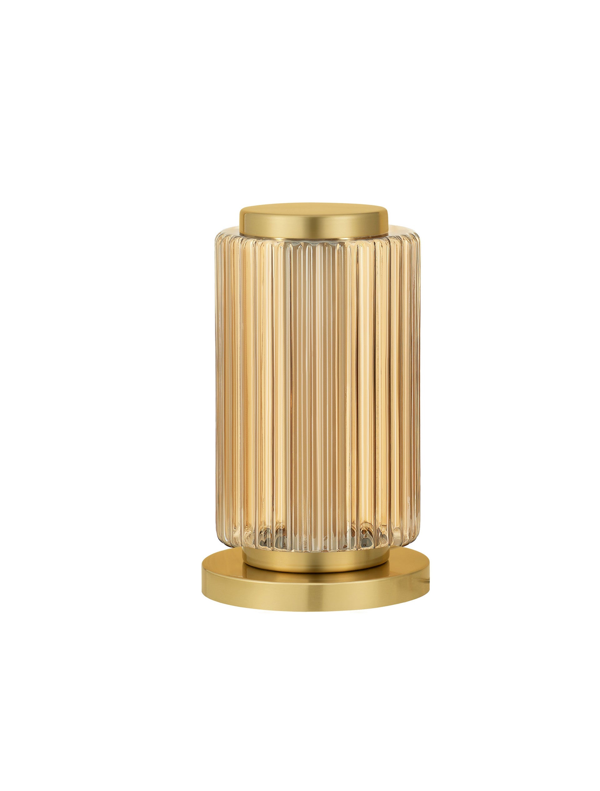 Висяща лампа VESPER 10W LED с димер, кехлибарено стъкло, лъскав златист метал