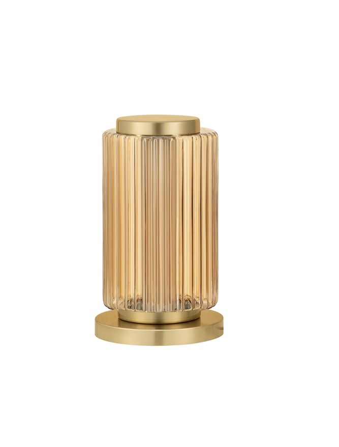 Висящо осветително тяло (пендел) VESPER 10W LED Димируем, кехлибарено стъкло, златист метал