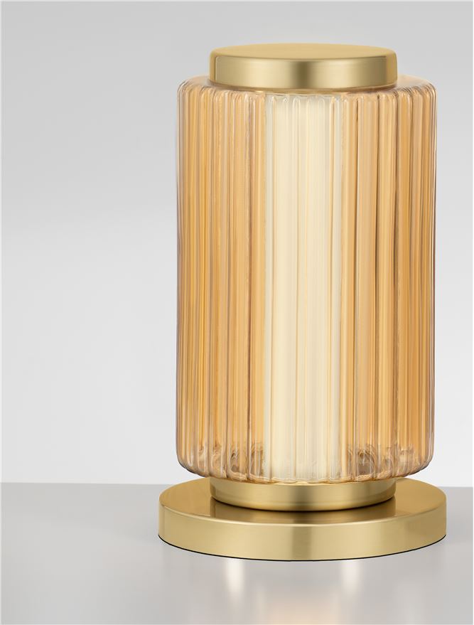 Висящо осветително тяло (пендел) VESPER 10W LED Димируем, кехлибарено стъкло, златист метал