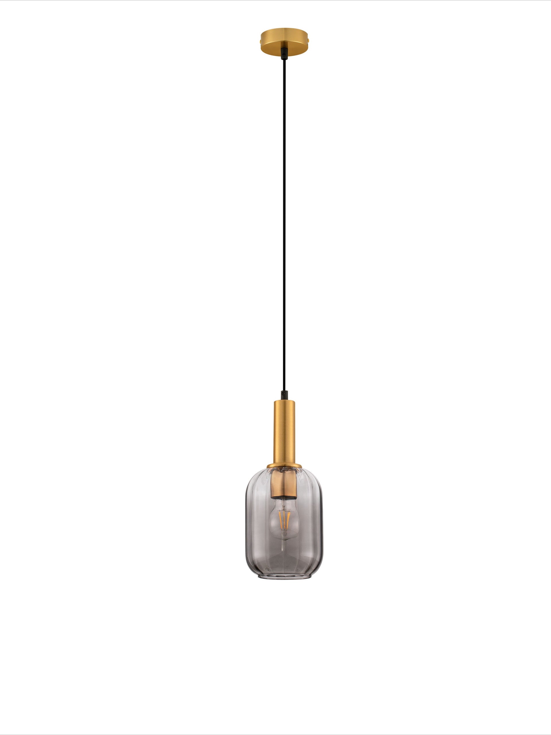 Подова лампа MAHO LED E27 12W 100-240V ⌀14 H150см Опушено стъкло Златист месинг
