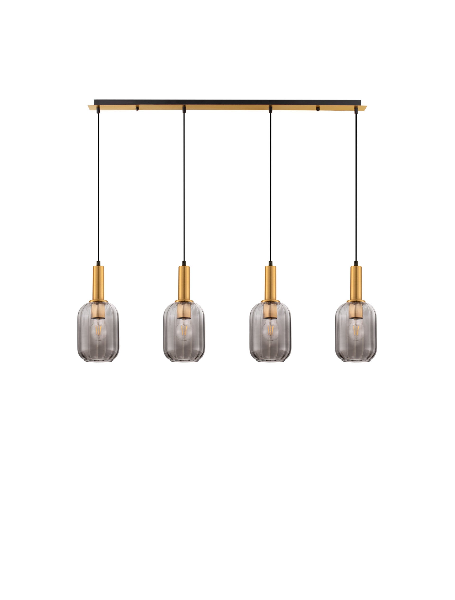 Подова лампа MAHO LED E27 48W 100-240V L107 W14 H150cm Опушено стъкло Месинг Злато