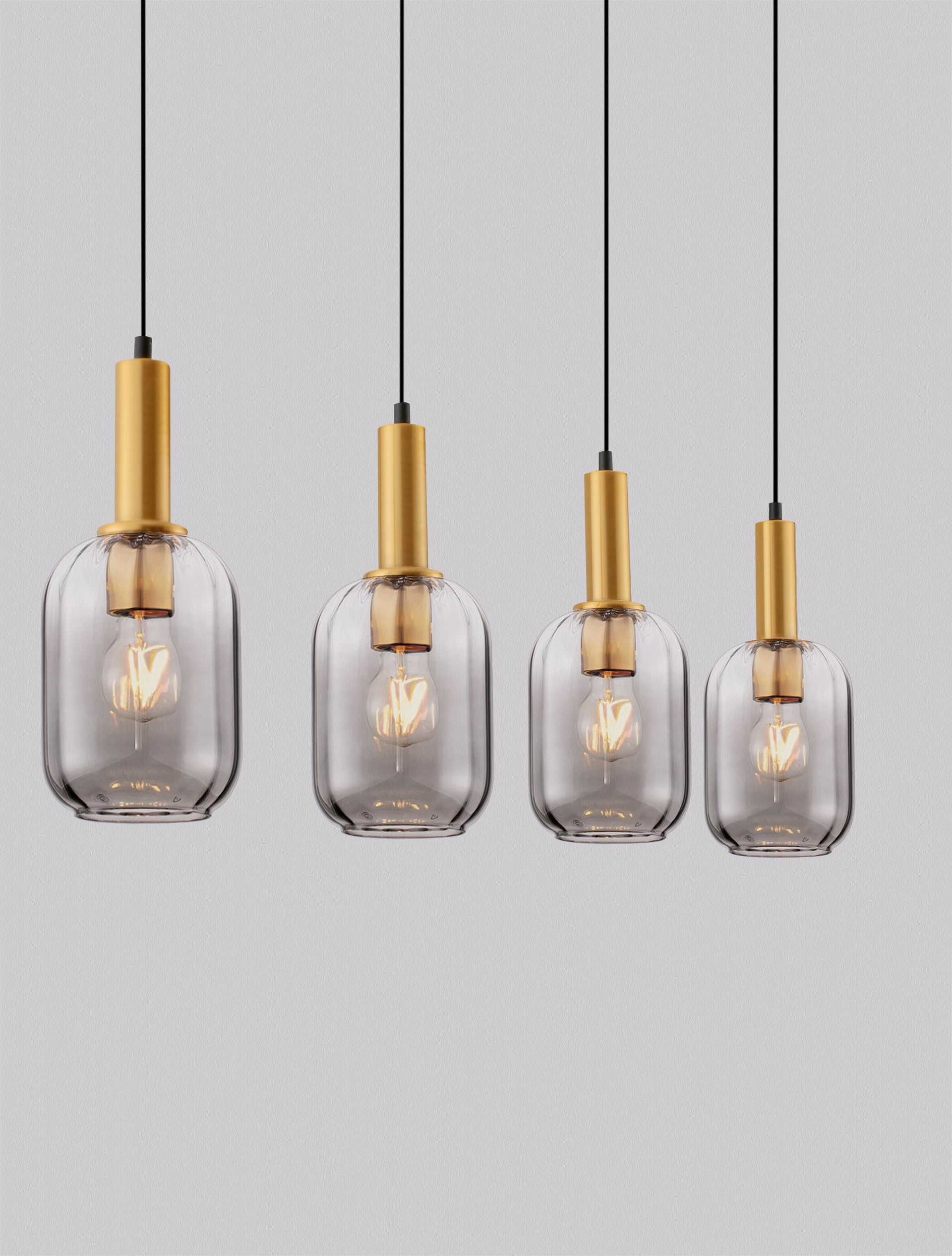Подова лампа MAHO LED E27 48W 100-240V L107 W14 H150cm Опушено стъкло Месинг Злато