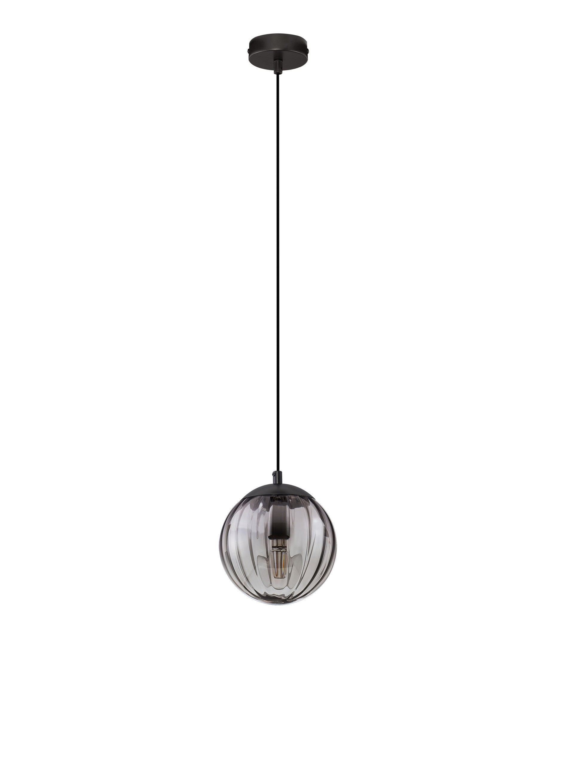 Подова лампа ABBACUS LED E27 12W 100-240V ⌀17 H150см Опушено стъкло Матово черен метал