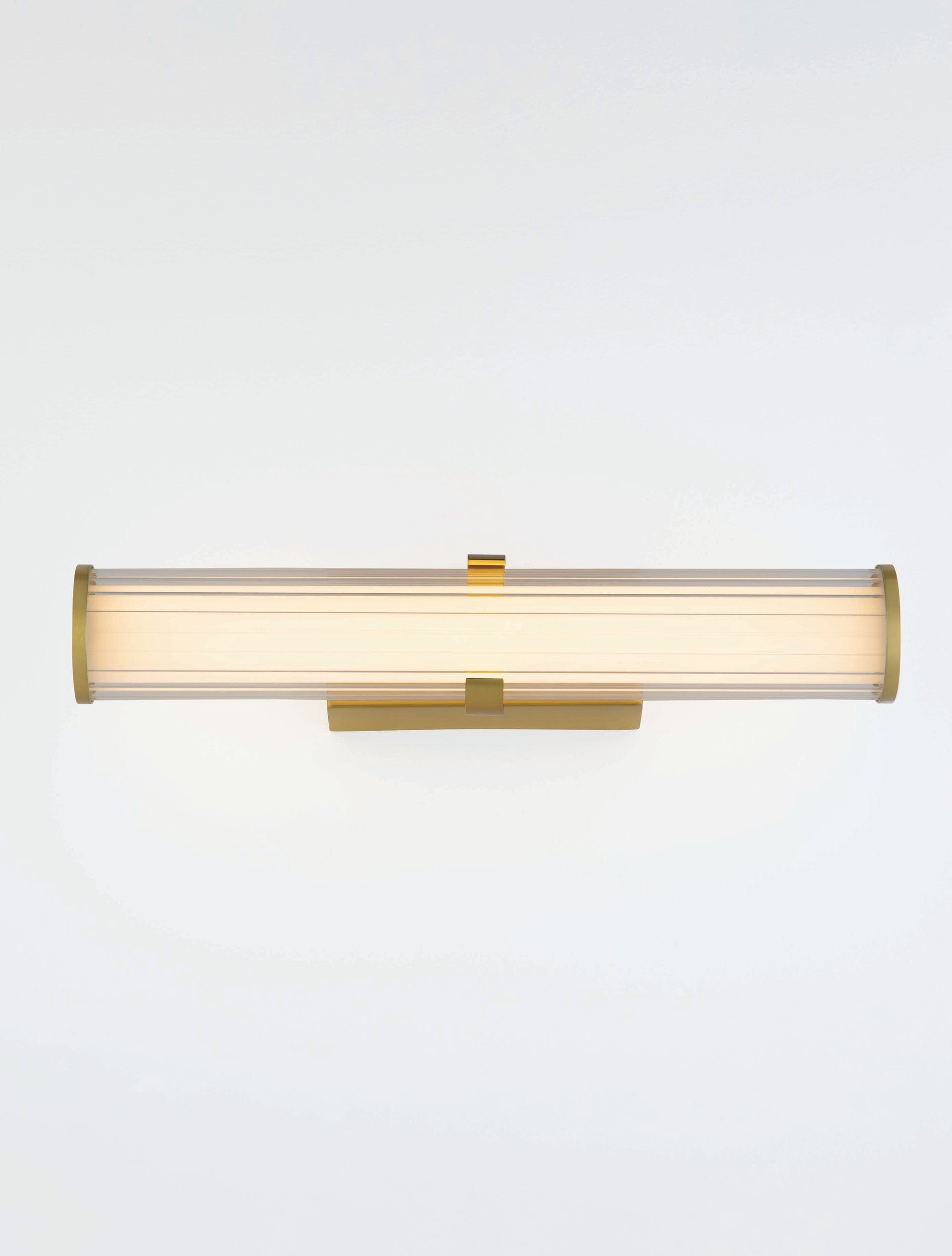 Висяща лампа HEDULA 13W LED, цвят пясъчно златист метал и прозрачно стъкло, Д42.5 Ш8.2 В12см