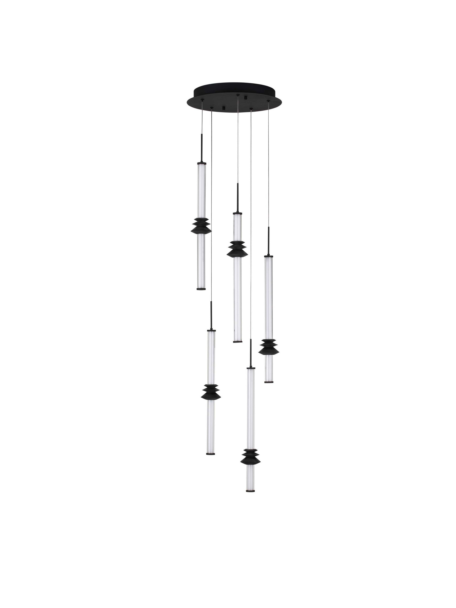 Висящо осветително тяло (пендел) ATMOSFERA LED 32W Пясъчно черен алуминий, акрил и керамика IP20 ⌀35 H210см