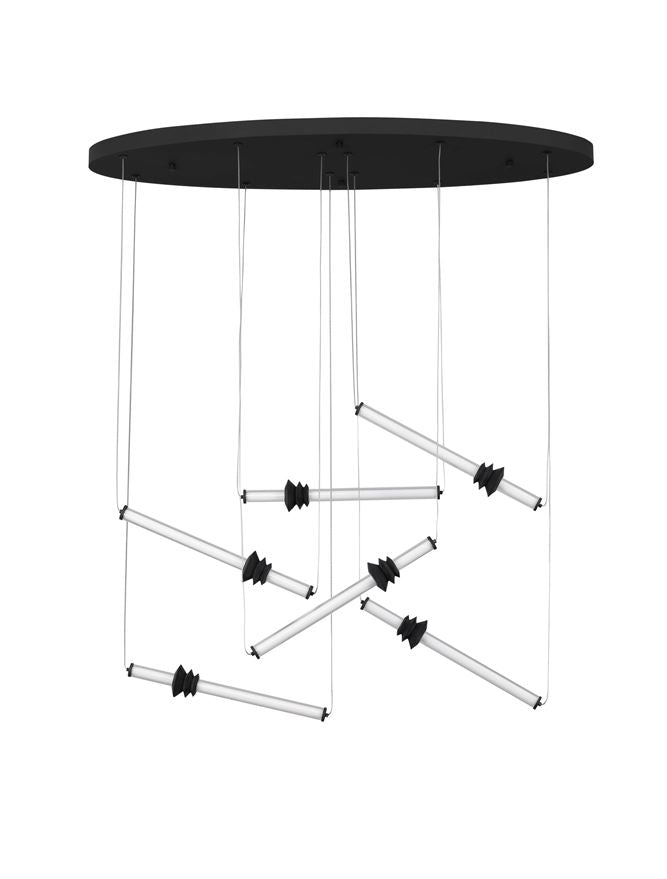 Висящо осветително тяло (пендел) ATMOSFERA LED 36W Пясъчно черен алуминий, акрил и керамика IP20 L120 H250см