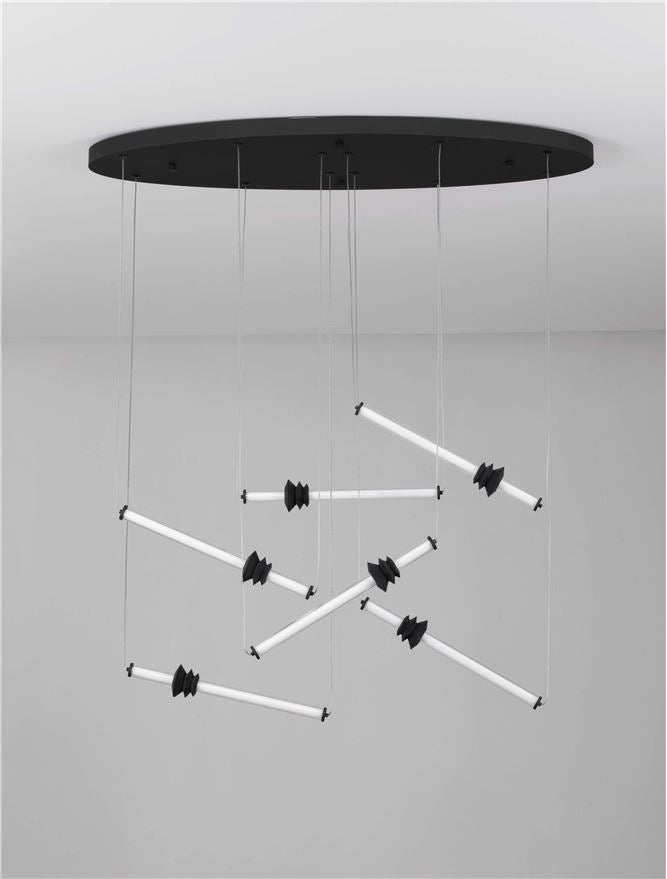 Висящо осветително тяло (пендел) ATMOSFERA LED 36W Пясъчно черен алуминий, акрил и керамика IP20 L120 H250см