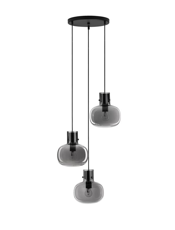 Висящо осветително тяло (пендел) CINZIA 36W 3x12W E27 Черен Опушено стъкло