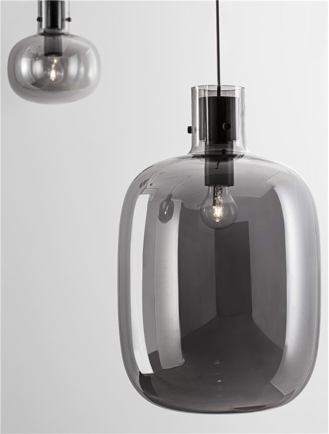 Висящо осветително тяло (пендел) CINZIA 48W 4x12W E27 Черен Опушено стъкло