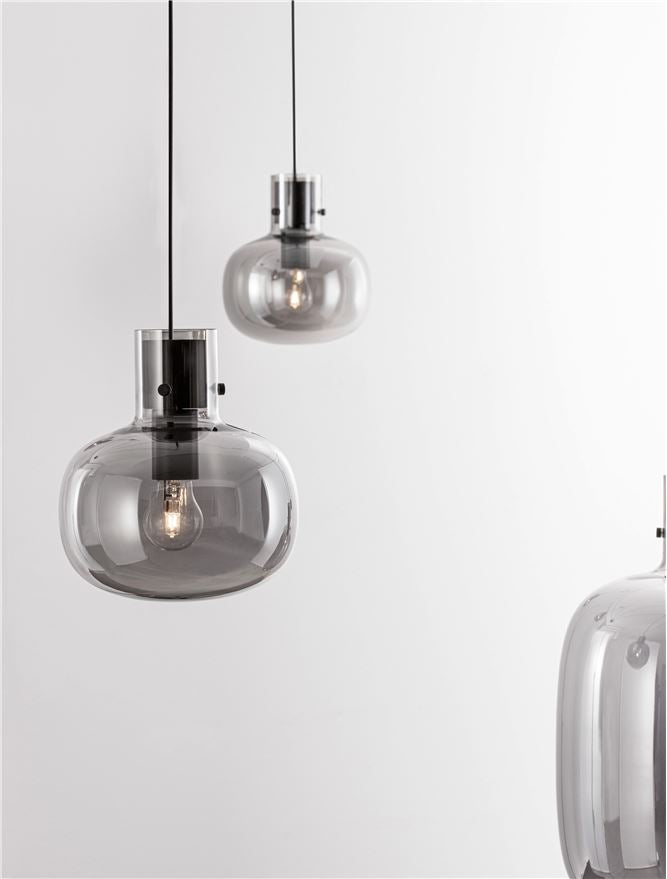 Висящо осветително тяло (пендел) CINZIA 48W 4x12W E27 Черен Опушено стъкло